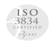 ISOCERT-certifieringslogotyp 3834 A3 cert