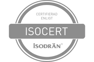 ISO-certifieringslogotyp isodrän certifierad enligt